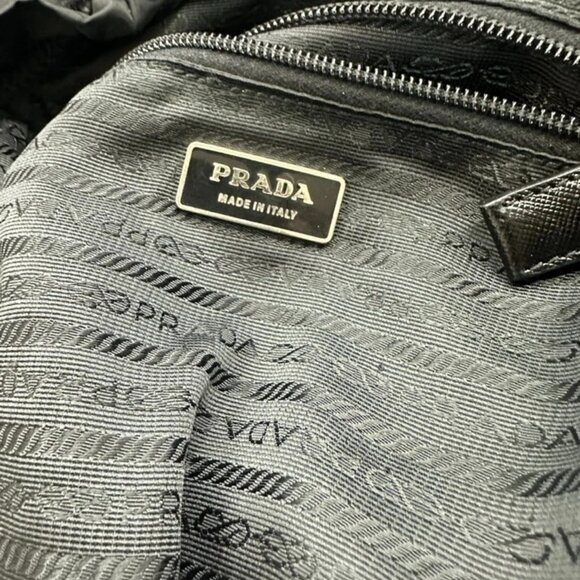 PRADA MILANO Logo Tessuto Strawing Backpack Nylon Leather BK SHW Italy - Picture 13 of 16